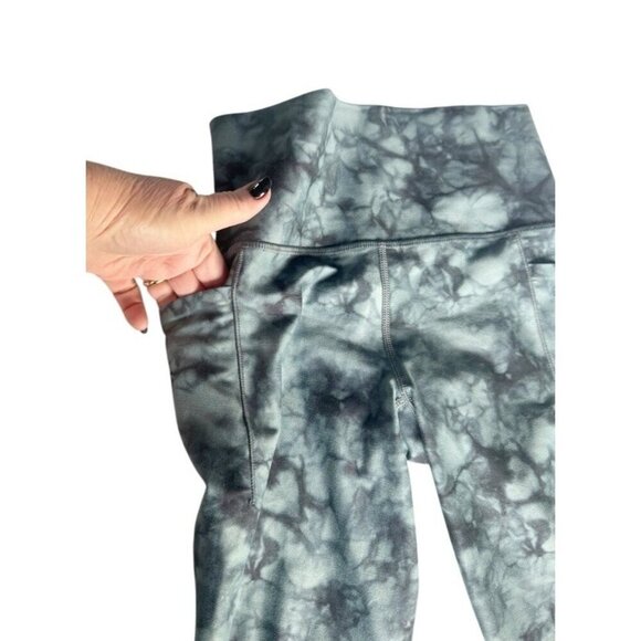 Athleta Women’s XS Salutation Stash Pocket II  7/8 Teal Green Tie Dye Leggings - Picture 7 of 8